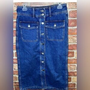 Harper Heritage for Francesca's Denim Button-Front Skirt size M